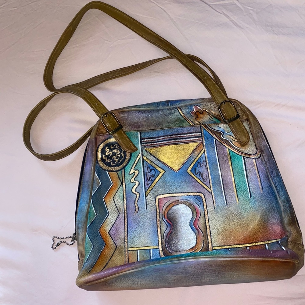 {Anuschka} hand painted leather southwestern purse